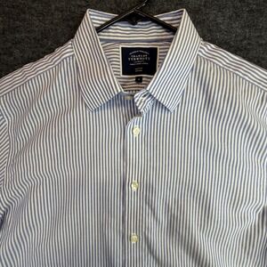 Free Assembly Floral Button Down Shirt Mens XXXL Blue White Short Sleeve Cotton